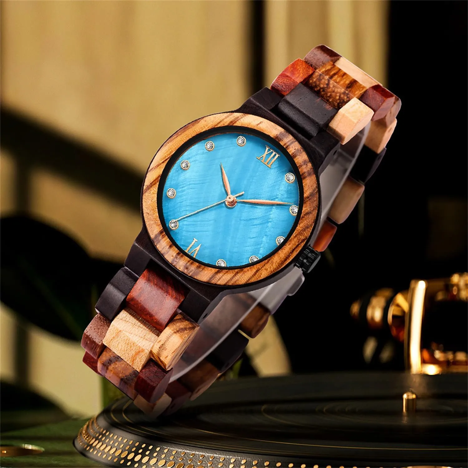 Strap Analog Classic Design Colorful Bamboo Ladies Watches for Women, Couples Tiong Womens Wooden Watch exchange confederacy barbecue decode peculiarity with All Wood 