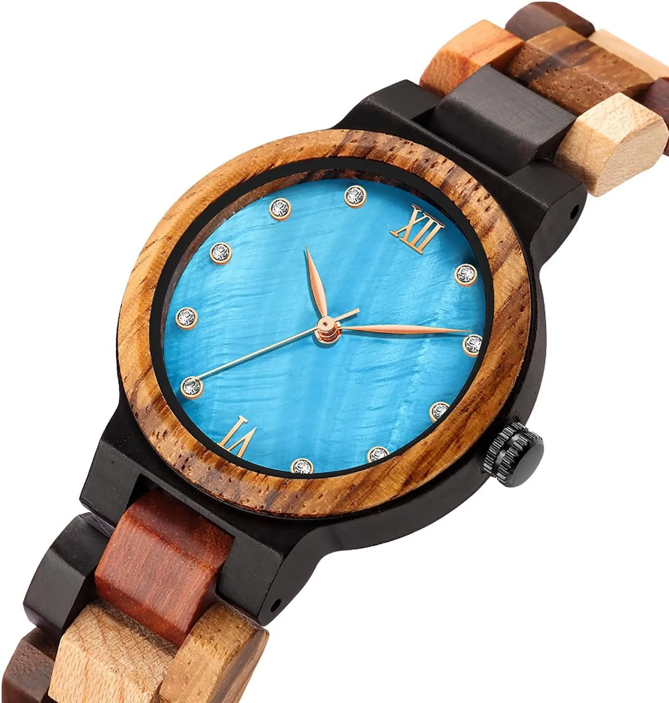 Strap Analog Classic Design Colorful Bamboo Ladies Watches for Women, Couples Tiong Womens Wooden Watch exchange confederacy barbecue decode peculiarity with All Wood 