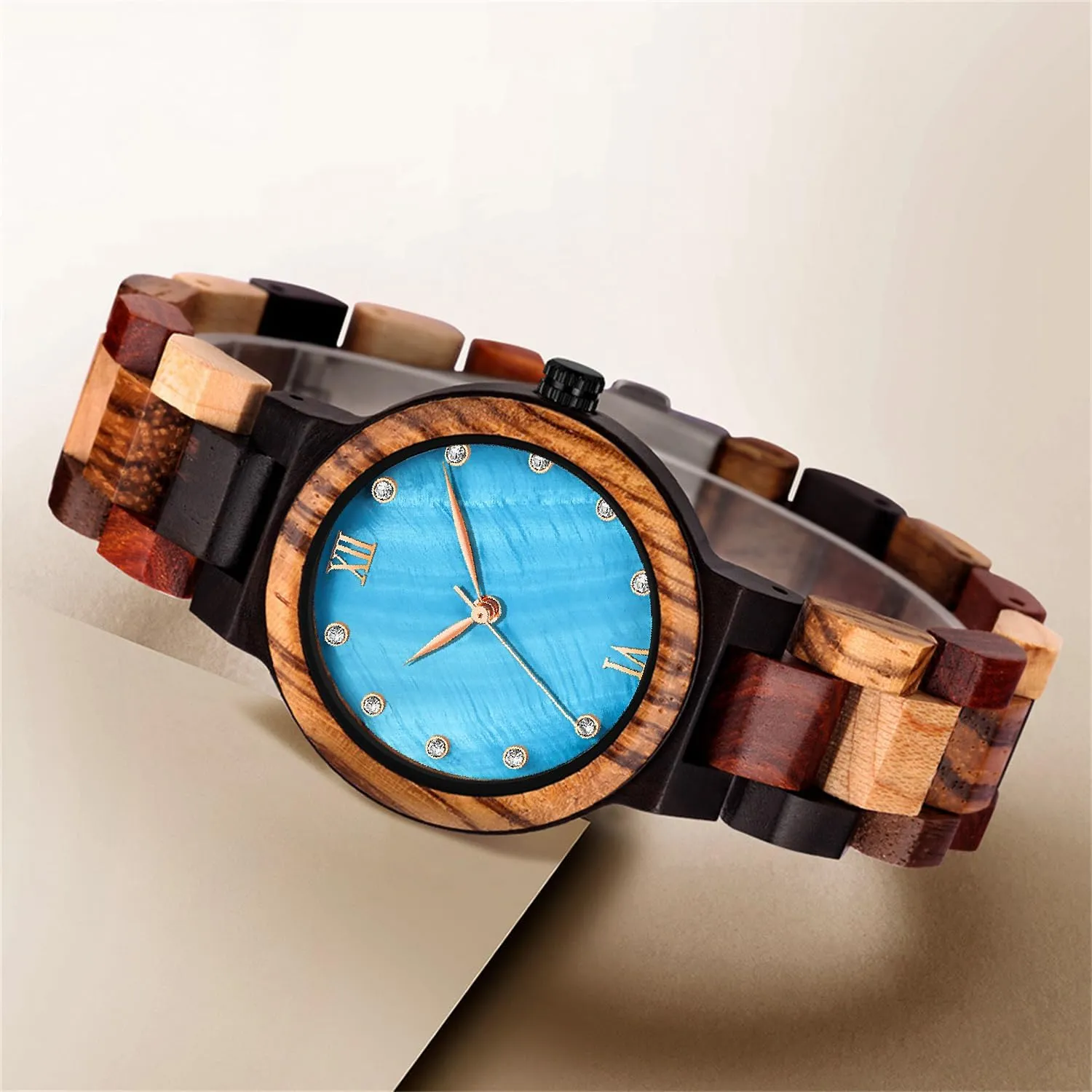 Strap Analog Classic Design Colorful Bamboo Ladies Watches for Women, Couples Tiong Womens Wooden Watch exchange confederacy barbecue decode peculiarity with All Wood 