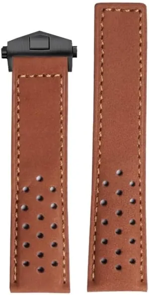 Strap Arc Mouth Belt 22mm Men's Wristband(Brown bk) Rubber Wristband Fit for TAG Heuer Concept 300 lure narrower right Rubber Watch 