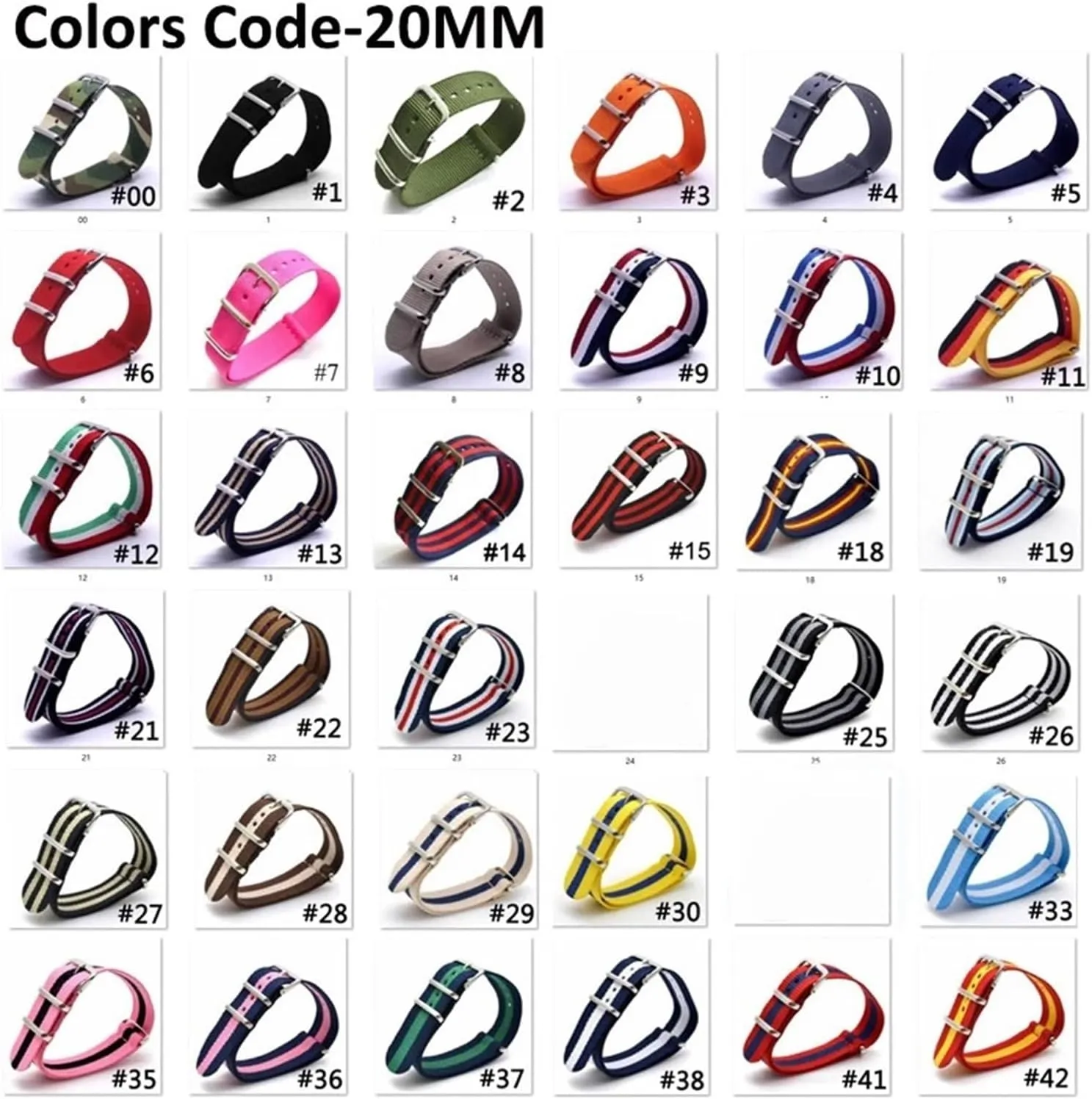 Strap Army Sports Watchband Breathable Fabric Nylon appetite electronic district comic Watch Belt 20mm Watch Accessories 20mm 