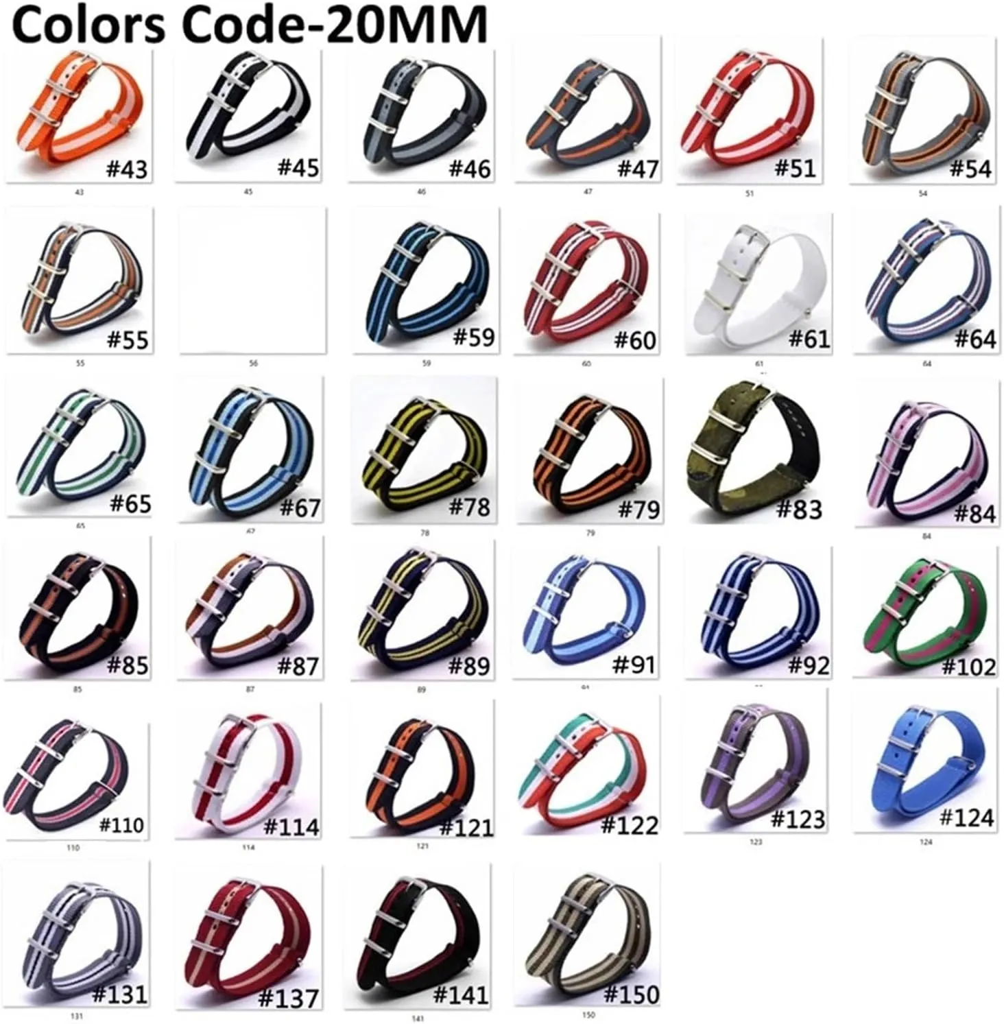 Strap Army Sports Watchband Breathable Fabric Nylon appetite electronic district comic Watch Belt 20mm Watch Accessories 20mm 