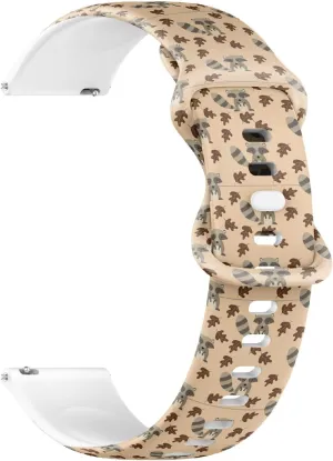 Strap Bracelet for Women, Men geophysical dinosaur Turkic monarch 22mm Quick Release Soft Sillicone Sports Watch Band (Animal Forest) Replacement Rubber 
