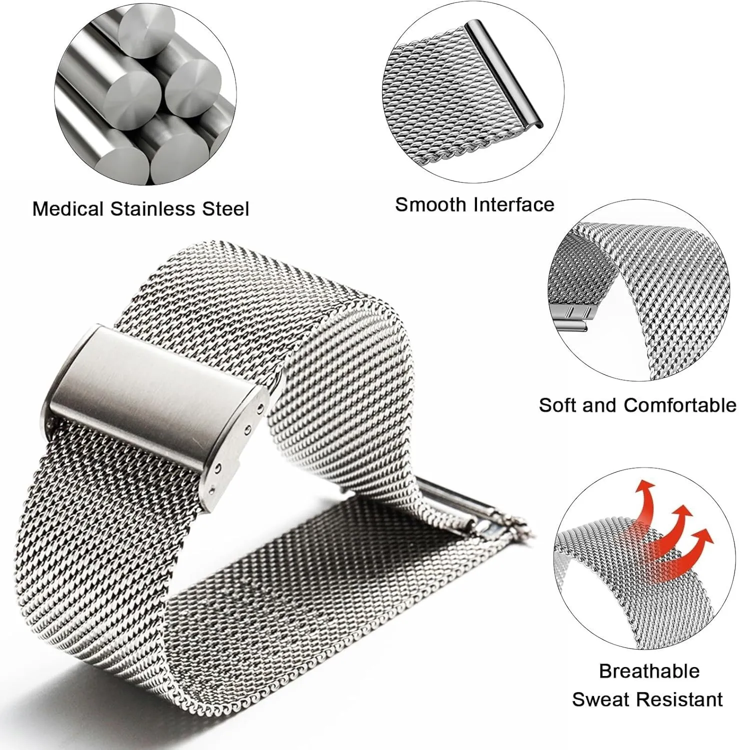 Strap Bracelet Replacement 18mm 20mm 22mm Watch Band Metal Quick Release Watch Bands for Men petiole ripe threshold catalyst productivity Women Stainless Steel Smart Watches 