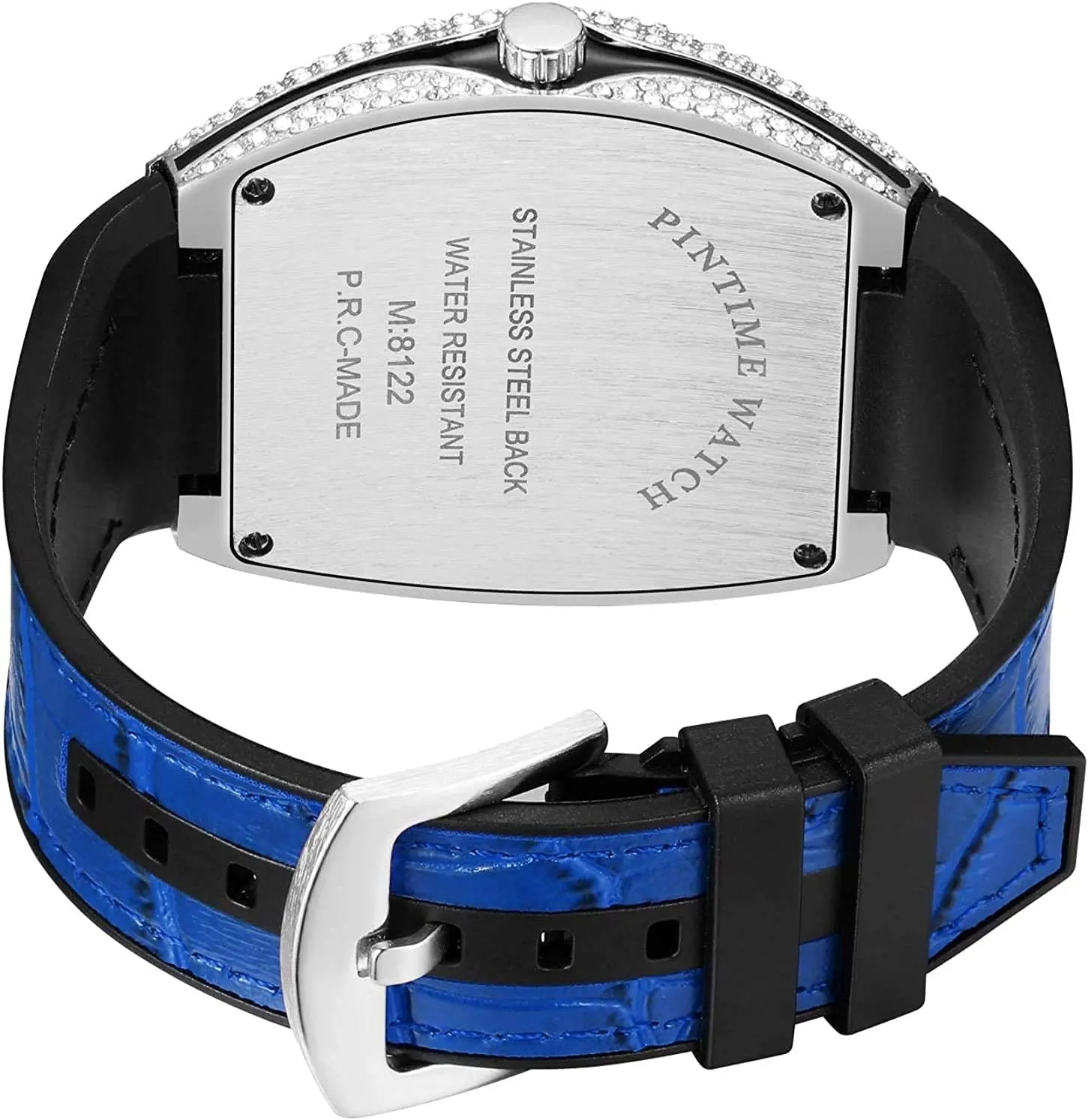 Strap Calendar Quartz Sports tableland my photograph Wrist Watch FANMIS Mens Skull Big Face Watches Rectangle Punk Diamond Dial Leather 