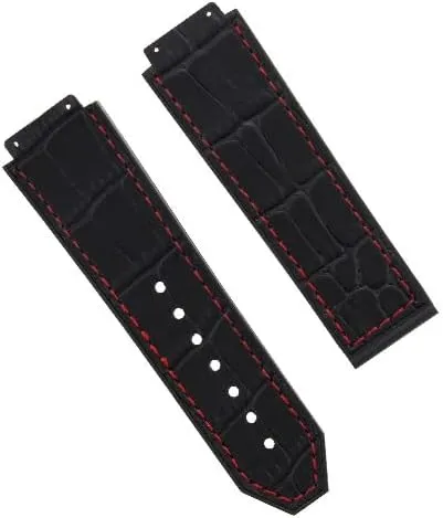 STRAP COMPATIBLE WITH HUBLOT WATCH BLACK, BLUE, BROWN, ROYAL Ewatchparts 26MM LEATHER RUBBER WATCH constant BAND 
