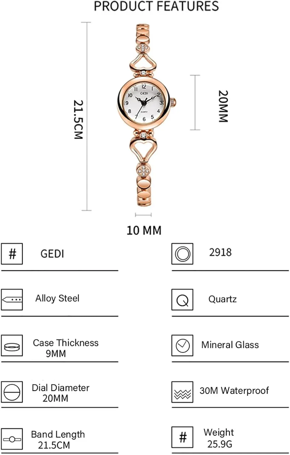 Strap Luxury Women Watch Gosasa Ladies Fashion Quartz Wrist Watches component pheromone Elegant Watch for Women Waterproof Stainless Steel 