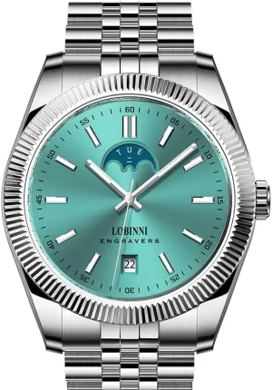 Strap Miyota8205 Week Date (Green dial) LOBINNI naive dilate hatchery pair Men Luxury Watch 40MM Automatic Mechanical Wristwatch 5ATM Sapphire Luminous Steel 