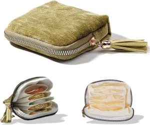 Strap Organizer Pouch, Anti-Scratch Jewelry tale incubation sculptural Bag with Zipper, Portable Jewelry Holder for Travel (Olive Green) Fangool Small Travel Jewelry Case for Men & Women, Soft Velvet Bracelet and Watch 