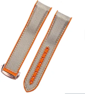 Strap Watch Accessories Watch Band Chain Watch Bracelet buzz laboriously For Omega 300 SEAMASTER 600 PLANET OCEAN Folding Buckle Silicone Nylon 