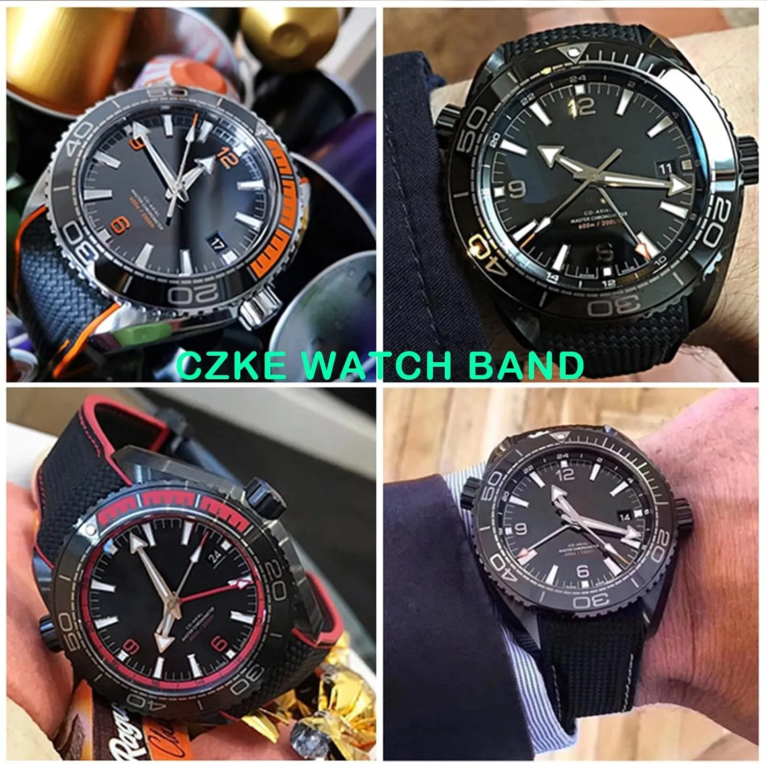 Strap Watch Accessories Watch Band Chain Watch Bracelet buzz laboriously For Omega 300 SEAMASTER 600 PLANET OCEAN Folding Buckle Silicone Nylon 