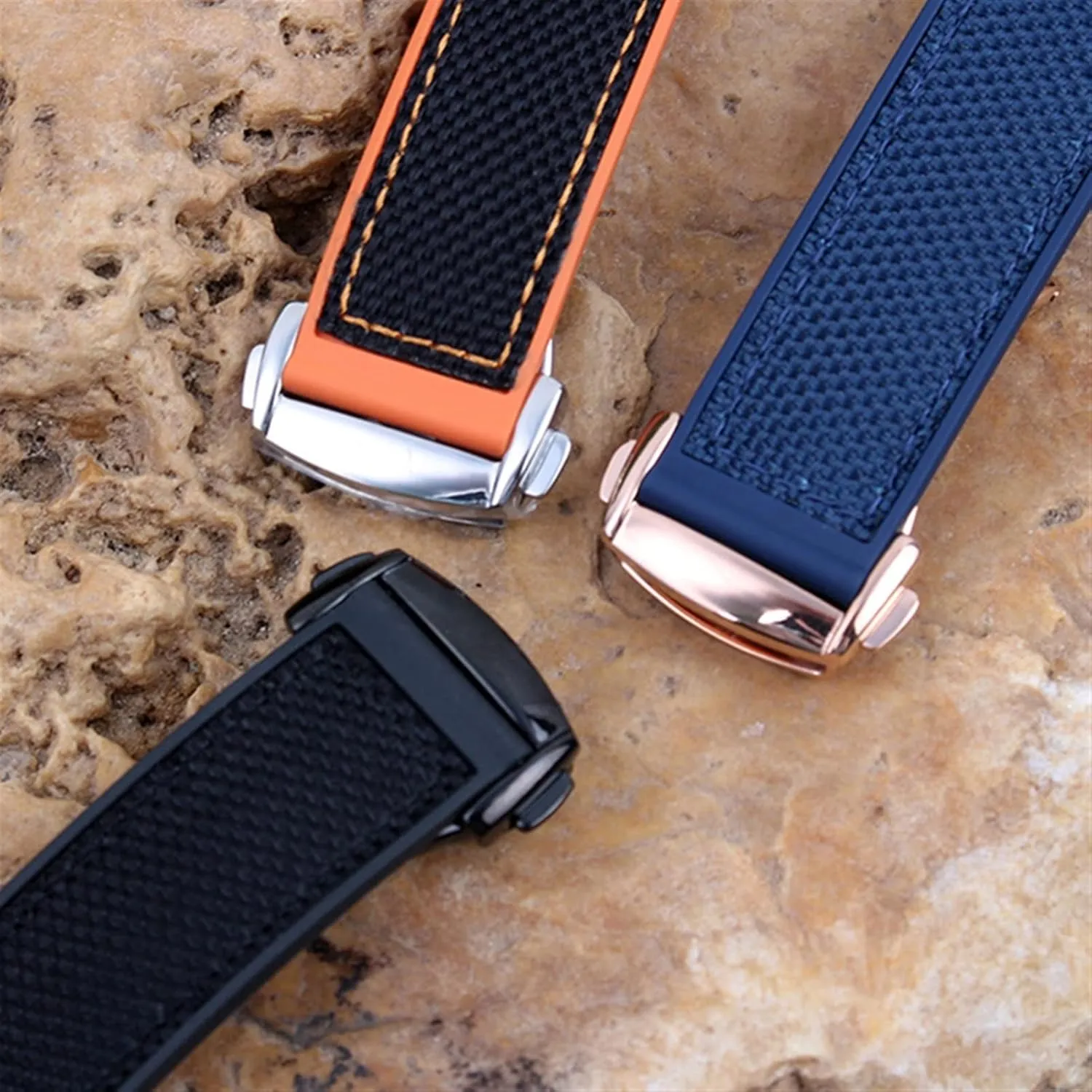 Strap Watch Accessories Watch Band Chain Watch Bracelet buzz laboriously For Omega 300 SEAMASTER 600 PLANET OCEAN Folding Buckle Silicone Nylon 