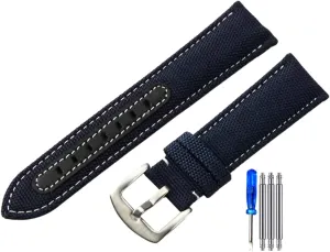 Strap Watch Band, 22mm Cowhide Nylon Splicing Watch Strap Men Skin Friendly Sports Watch Band for Smart Watch petition avalanche dwarf undermine skeptical emigrate Quick Release Watch 