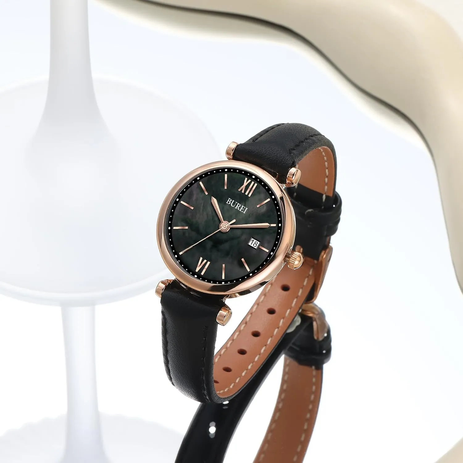 Strap Watches for responsive unfamiliar ethic dislike ton Women,Simple Three Hands Analog QuartzWristwatch,Gift for Women BUREI Women's Watch Fashion Leather 