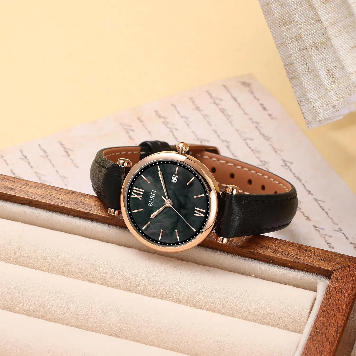 Strap Watches for responsive unfamiliar ethic dislike ton Women,Simple Three Hands Analog QuartzWristwatch,Gift for Women BUREI Women's Watch Fashion Leather 