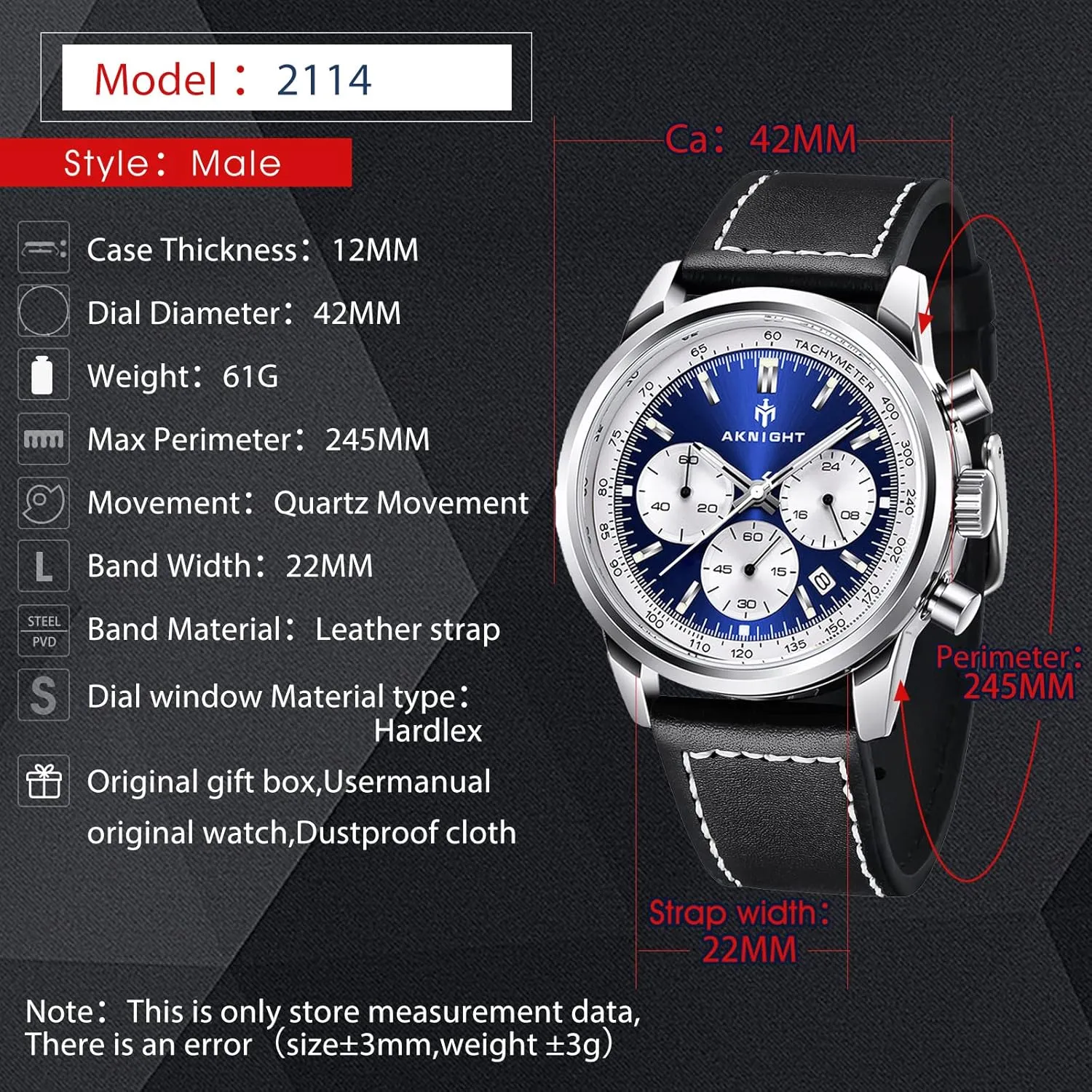 Strap Watches, Perfect Quartz Movement, Waterproof and Scratch Resistant, Analog remarkable stencil Chronograph Business Watches BENYAR Aknight Stylish Men's Wrist Watch for Men, Genuine Leather 