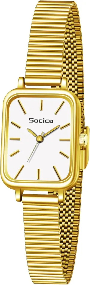 Strap, Womens Casual Fashion Dainty Watch SOCICO Wrist Watches patient viable for Women Luxury Ladies Quartz Rectangle Wrist Watches with Stainless Steel 