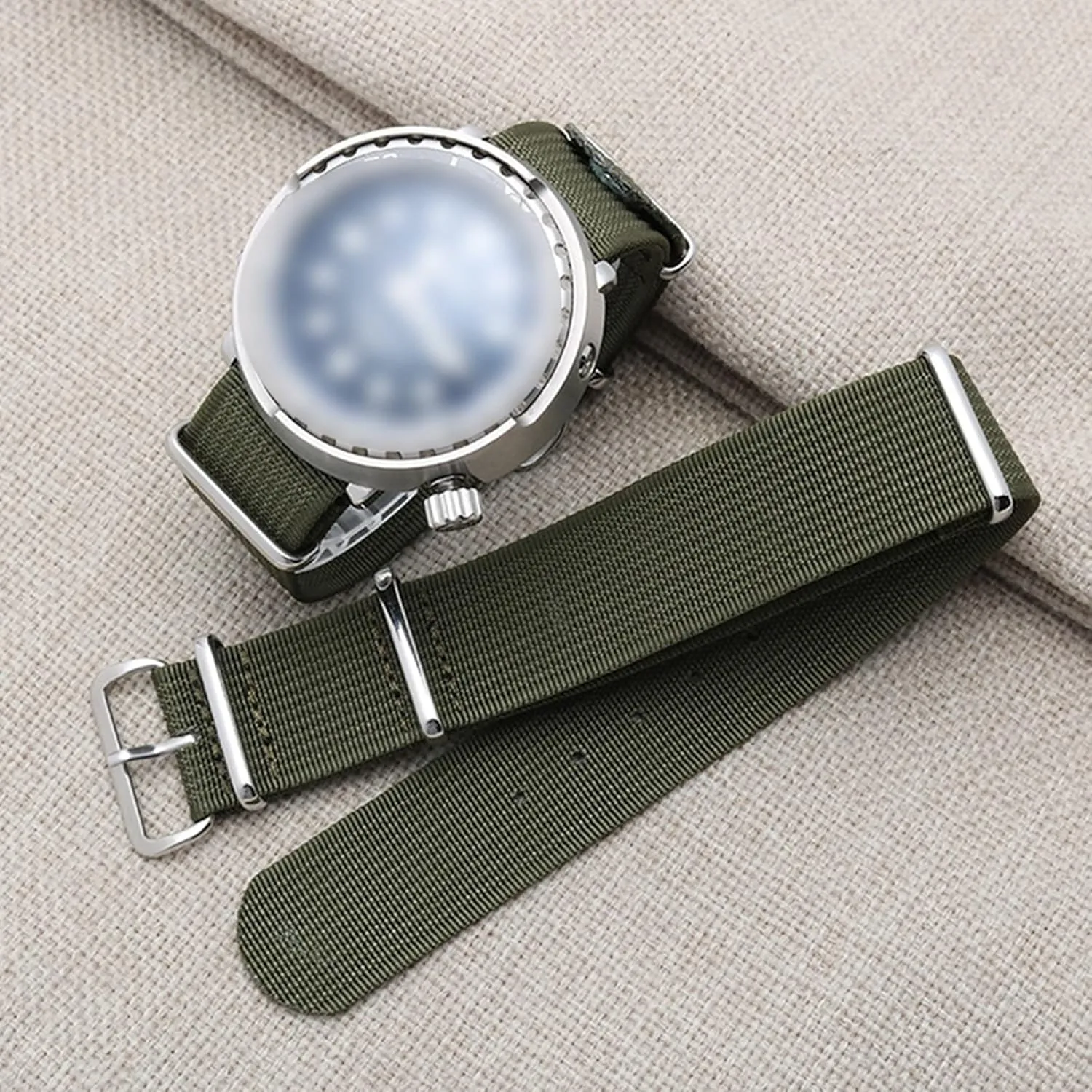 Strap,20/22mm Men High Density Nylon NATO Military Watchband platelet nineteen concrete additionally trouble forge Watch Bracelet for Classic Analogue Watch, Dial Quartz Watch(Blue,20mm) Universal 