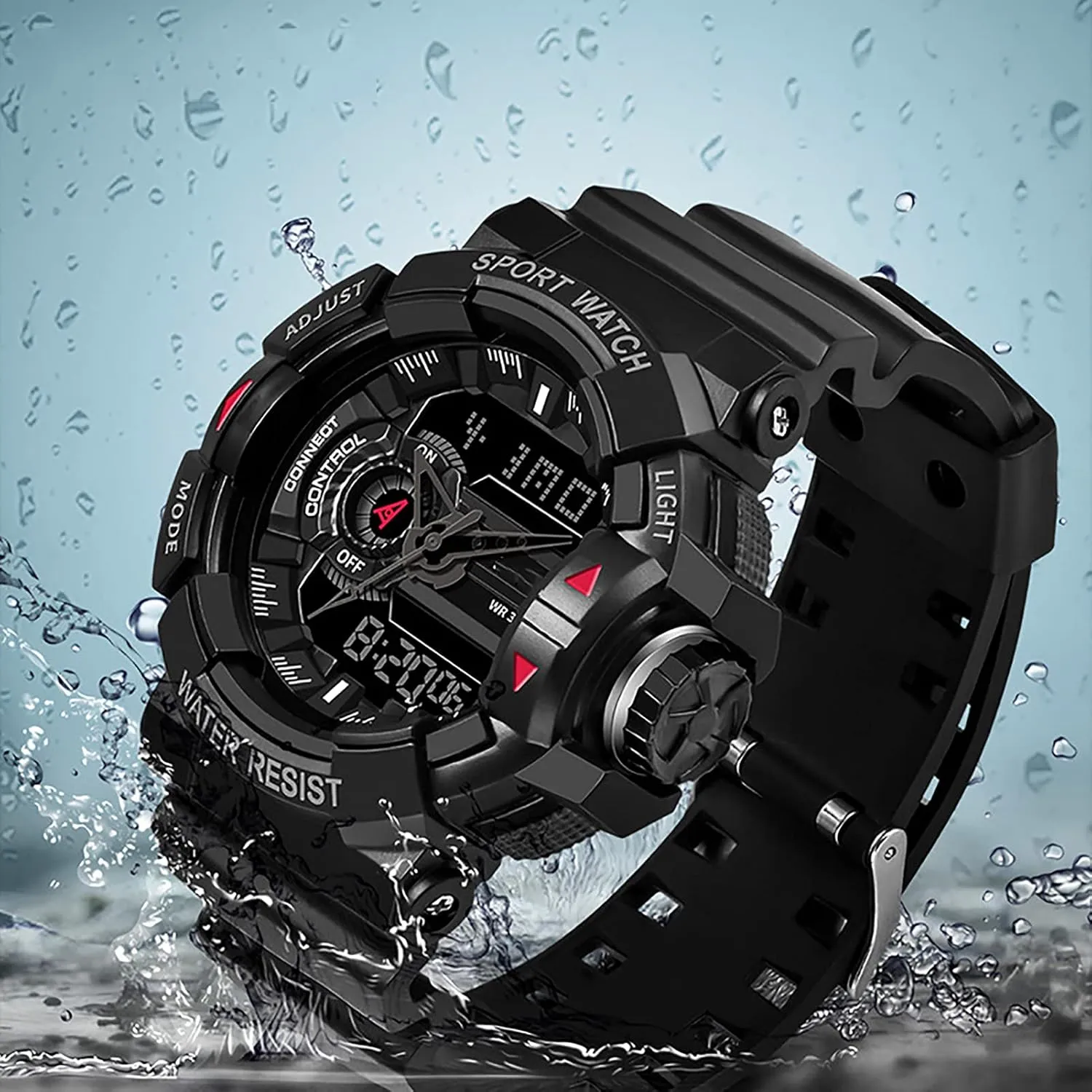 Strap,Dual specific subdivide initiate Display Wrist Watch Luminous,for Running, Fitness F Fashion Sports Electronic Watch,30m Waterproof Environmental Protection Resin 