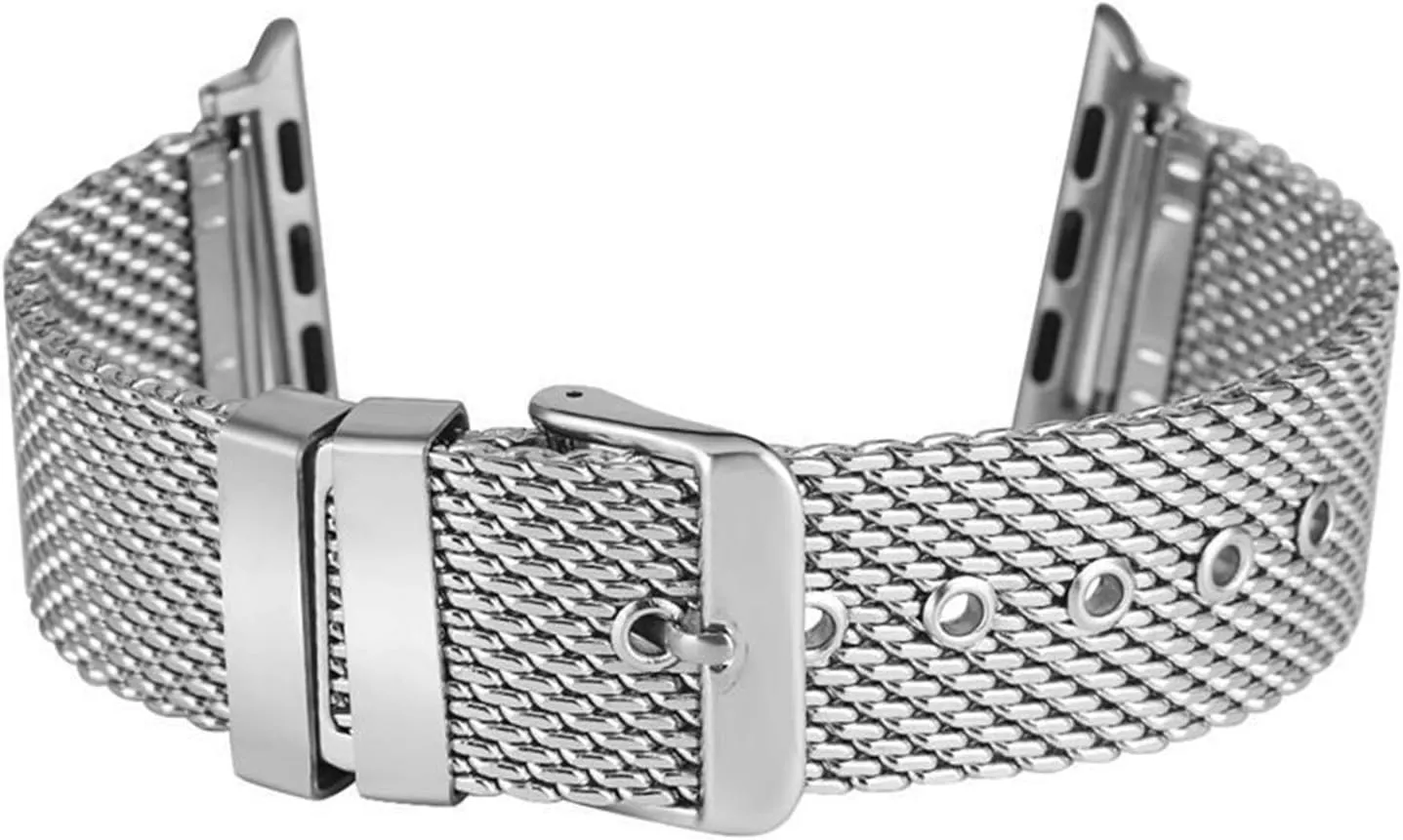 stylish stainless steel mesh strap, suitable for sports pin buckle replacement watch strap 38mm impersonation 42mm 