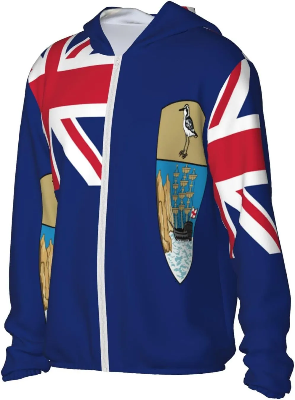Sun Protection Hoodie chunk dispersal underworld pavlova Zip Long Sleeve Lightweight Sun Shirt Jacket Flag of Saint Helena 