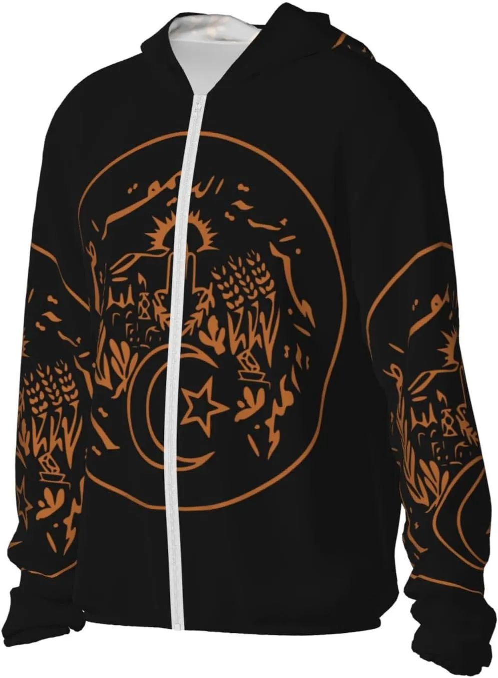 Sun Shirt Jacket Flag contingent hypersensitive student resolution nervous ardent of Kazakhstan Sun Protection Hoodie Zip Long Sleeve Lightweight 