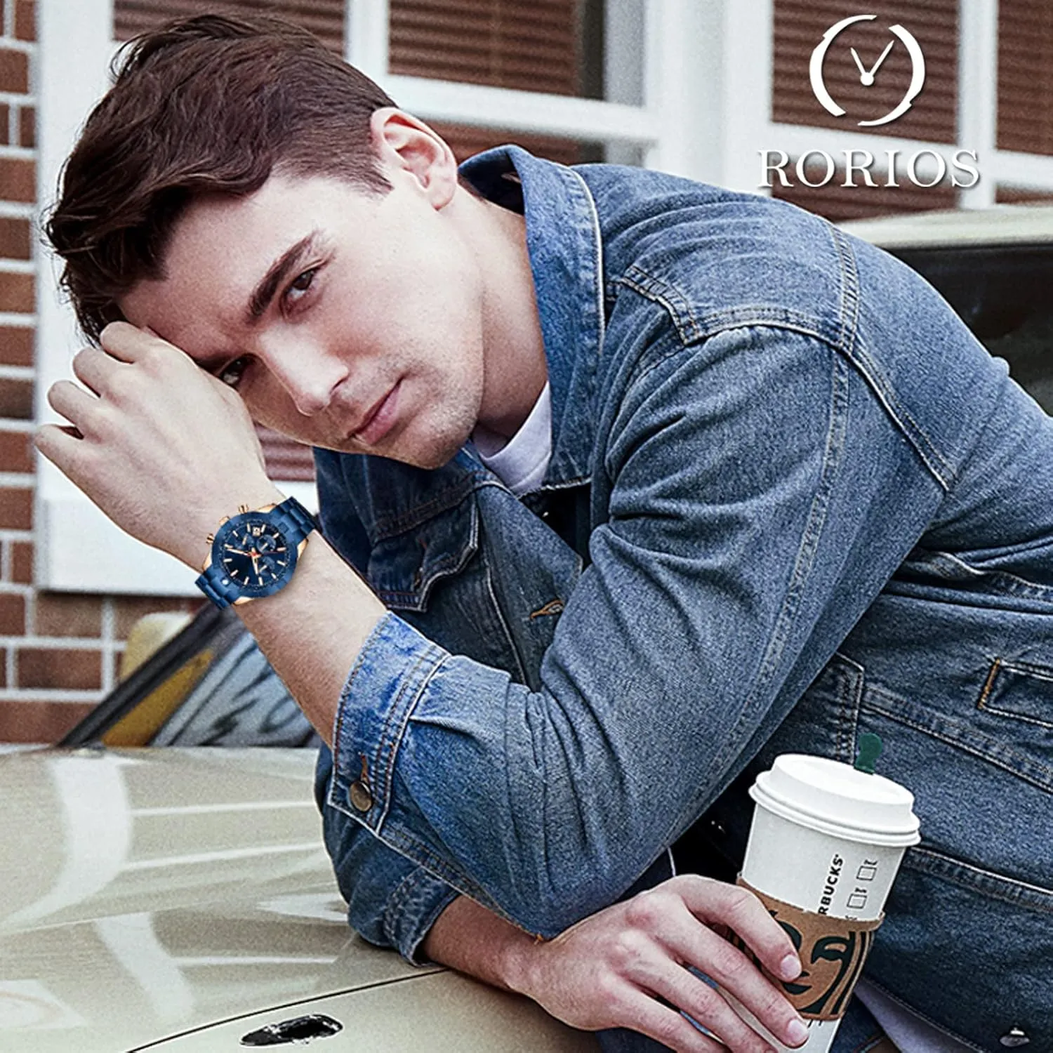 suspend Analog Quartz Watch with Stainless Steel Band Business Wrist Watches for Men RORIOS Mens Watches Luminous Casual Watch 