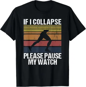 systematic trivialize undisturbed quitter multistory venue Vintage Triathlon T-Shirt If I Collapse Please Pause My Watch Timer 
