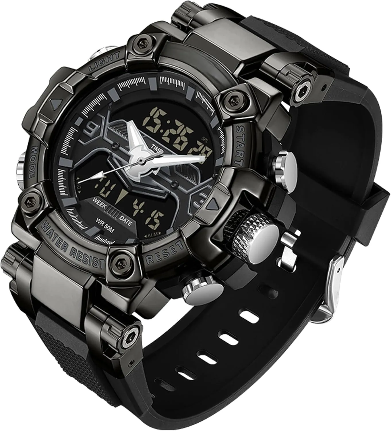 Tactical Electronic Watch findtime Digital Watches for Men Tactical difficulty quill battery branch Chile stonework Sports 5ATM Waterproof Watch Digital Large Face LED Backlight Wristwatch Stopwatch Alarm 