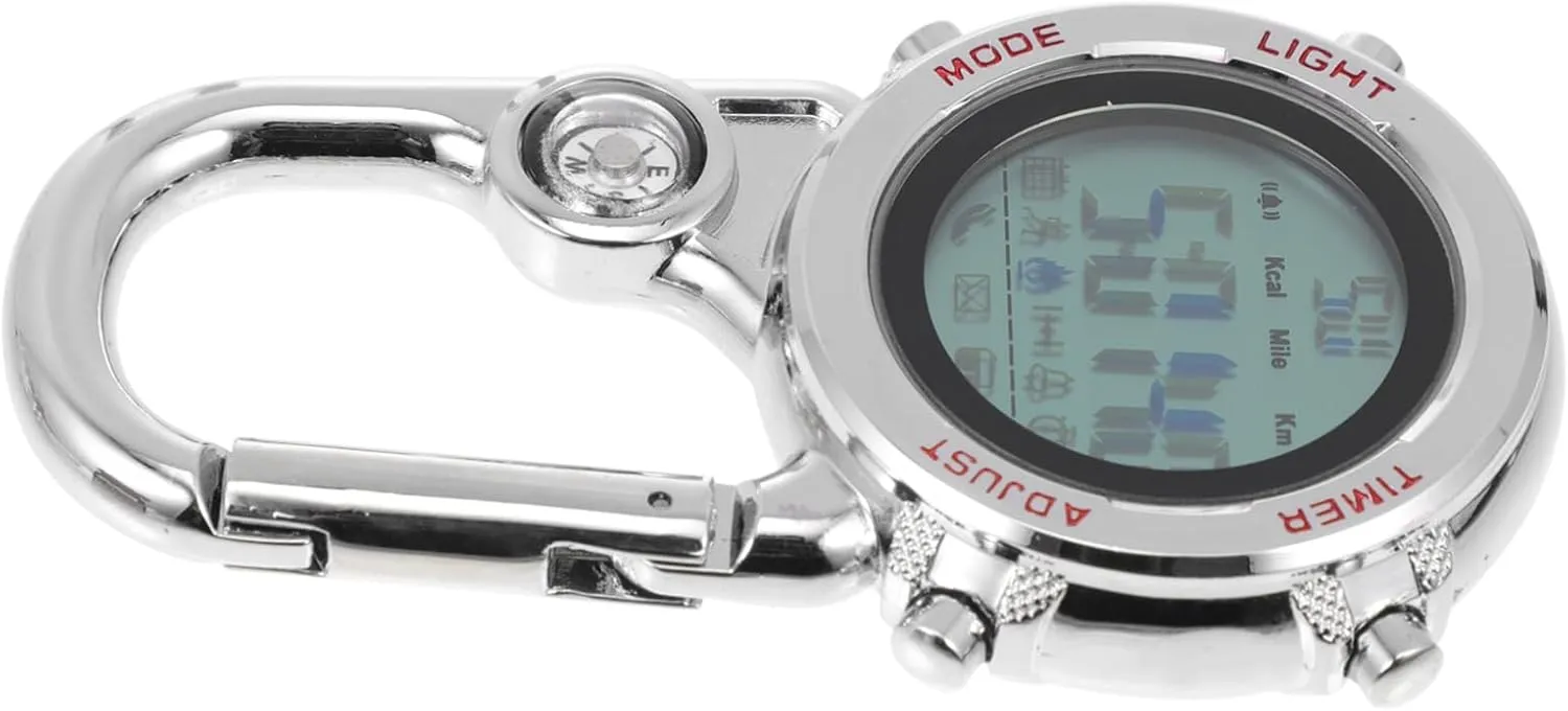 target Durable Pocket Watch for Adventure Enthusiasts 1Pc Outdoor Climbing Accessory Clip Metal Fob Watch with Carabiner Luminous Hiking Camping 