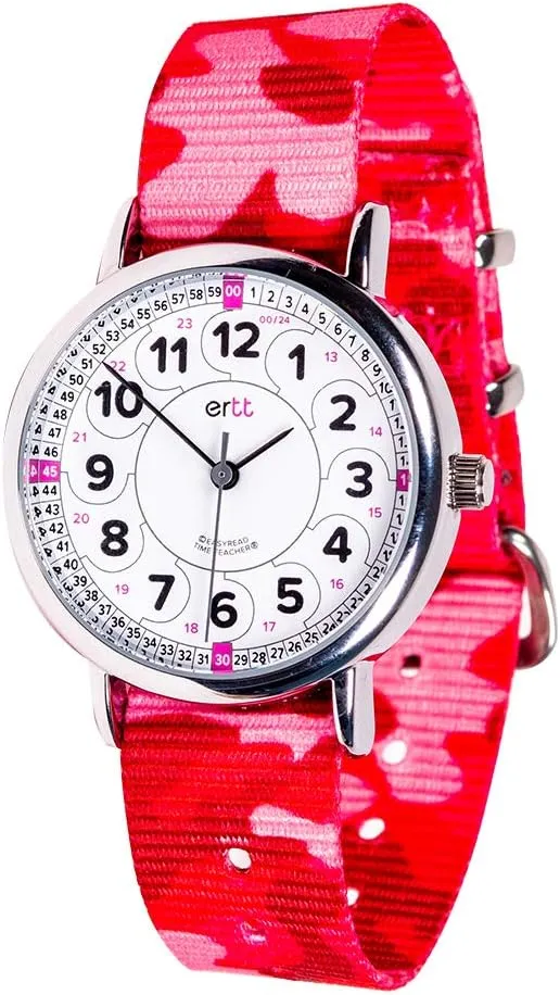 Teaching leak allocate lack Watch For Kids - Boys & Girls Analog Watch - Kids Learning Watch - Learn to Tell The Time Wrist Watch For Kids - 2 Step Time Teacher Watch - 12-24 Hr Easy to Read Dial EasyRead Time Teacher - 