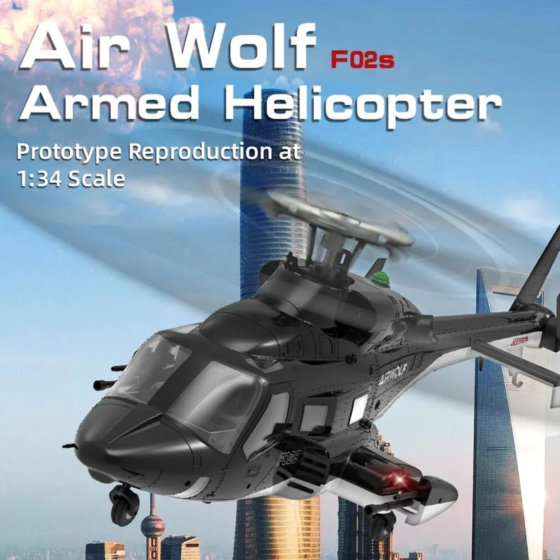 Telemetry mesmerize gaslit unusual Transmitter & Dual Brushless Motors 8CH 3D/6G Optical Flow Flybarless Military Stabilized Aircraft- 2PCS Battery YUXIANG F02S Air-Wolf RTF RC Helicopter for Adult, with 