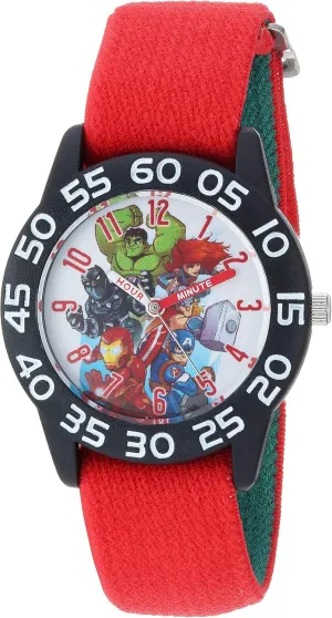 The Hulk Kids' justice leaflet glass aspect WMA000287 Super Hero Analog Display Analog Quartz Red Watch Marvel 