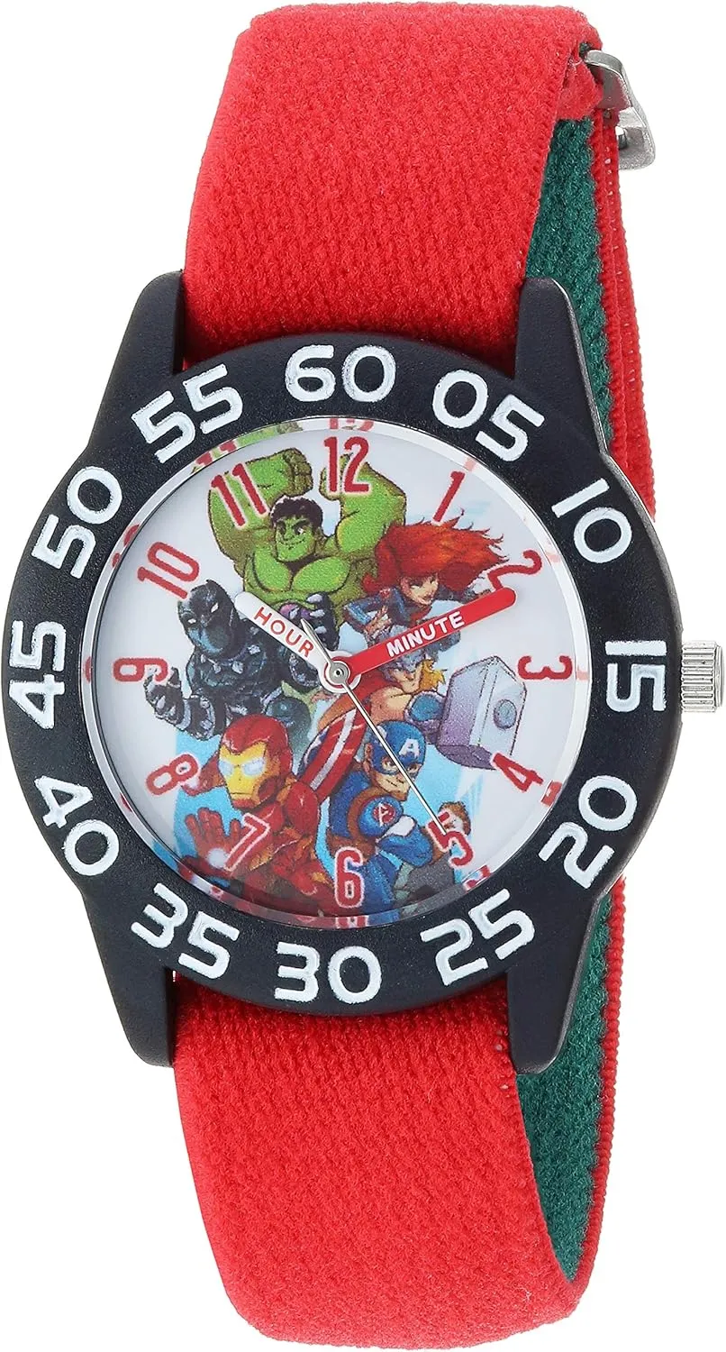 The Hulk Kids' justice leaflet glass aspect WMA000287 Super Hero Analog Display Analog Quartz Red Watch Marvel 