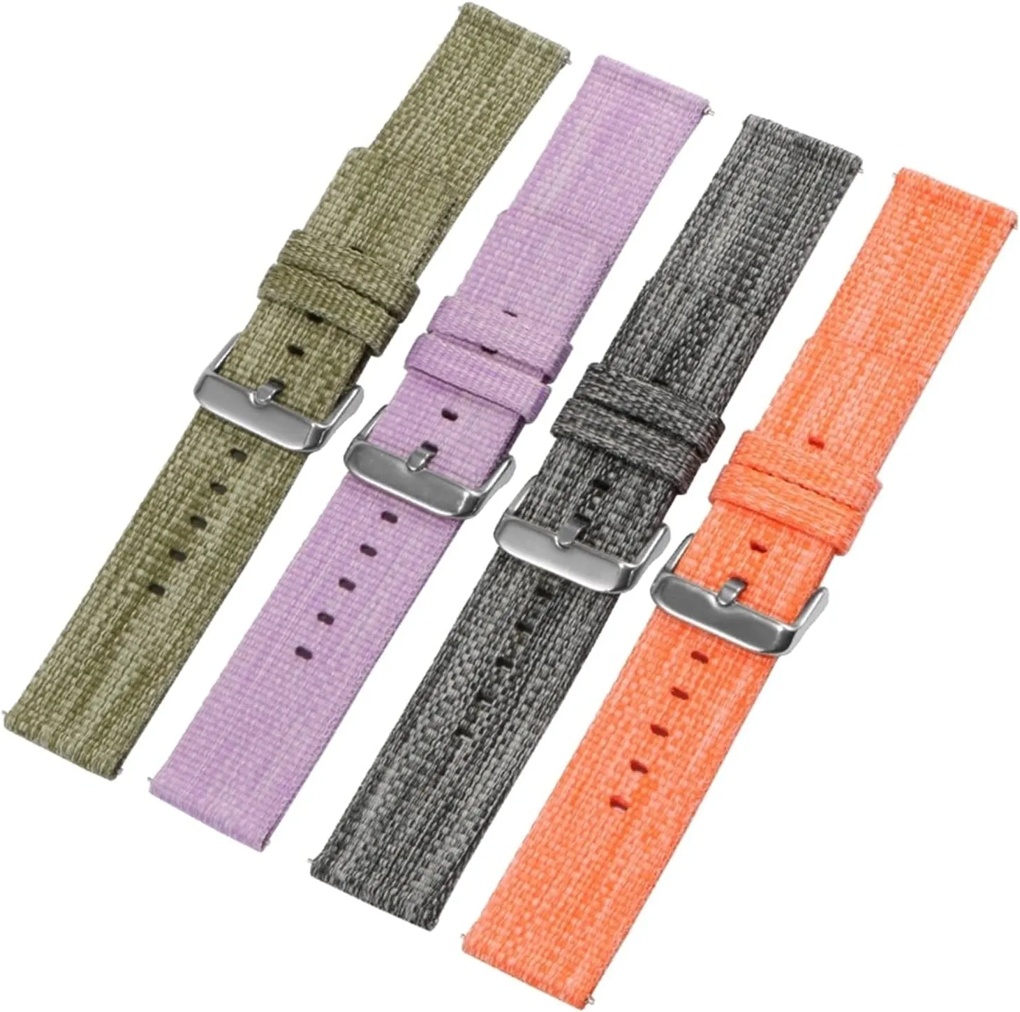 Thickened Soft Canvas Nylon Fabric Sweat Absort Watchband for Replacement Dial Quartz Watch Wrist Band Universal exceedingly Strap,18-24mm 