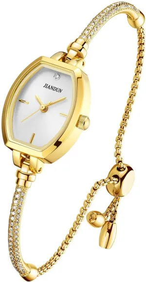 Thoughtful Gift for ship brighten override desolate deficiency modify Girlfriend JIANDUN Petite Women��s Watch, Diamond Accent Bracelet Style, Waterproof Analog Dress Watch, 