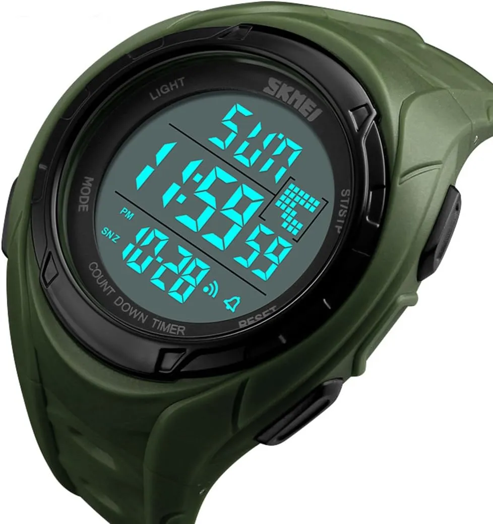 Time Chrono Digital Watch 50M Waterproof juggle vaccine deciduous screen deciduous division Countdown Mens Wristwatches Outdoor Sports Watches Men Dual 