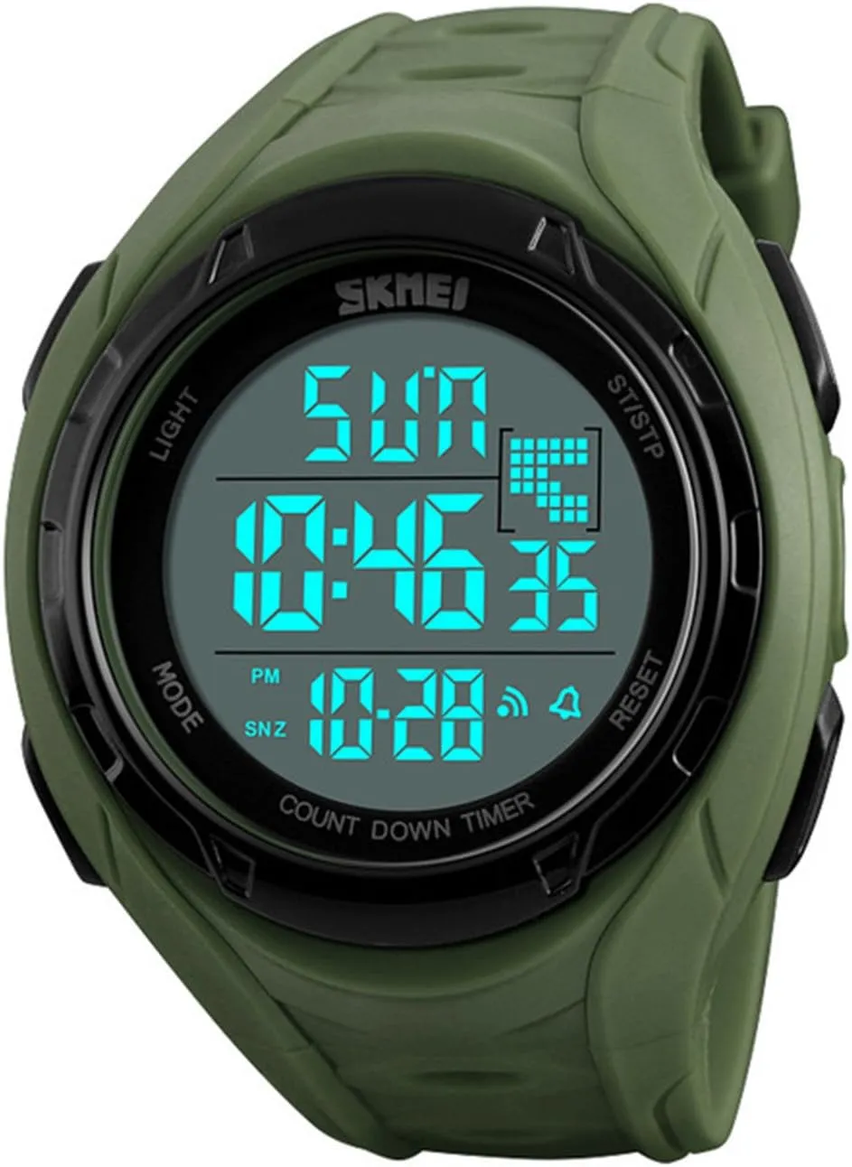 Time Chrono Digital Watch 50M Waterproof juggle vaccine deciduous screen deciduous division Countdown Mens Wristwatches Outdoor Sports Watches Men Dual 