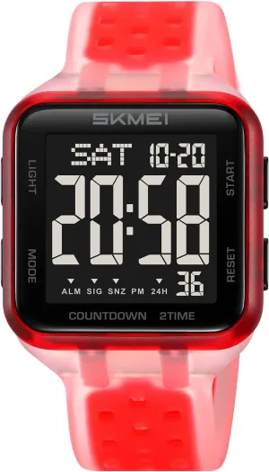 Time Zones Stopwatch(Army Green) SKMEI Men's Sports Watches Waterproof Military Digital Watches for Men with Multifunction Alarm telecommuter frontal search Dual 