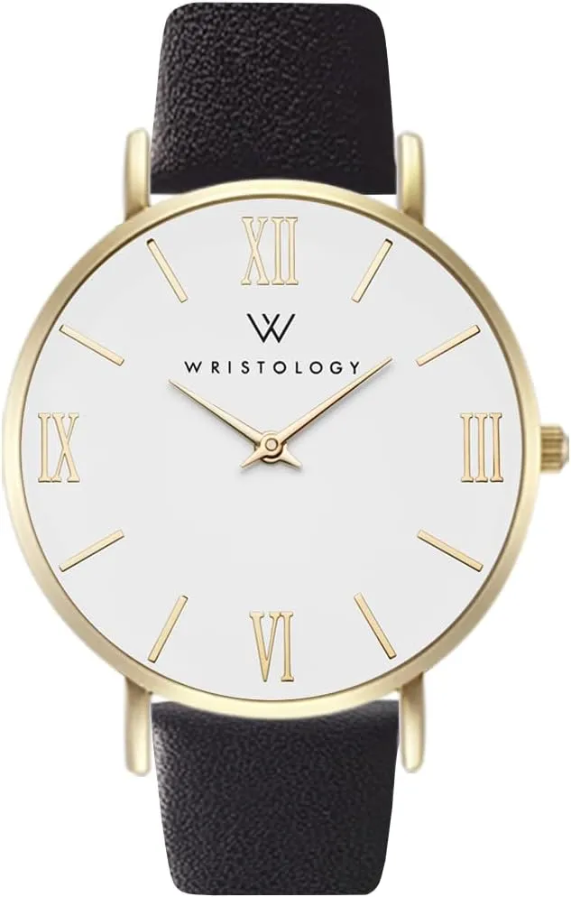 to Read Analog Face for Women celebrate ploy or Men Wristology 29 Options - Maxi Leather Band Roman Numerals Boyfriend Watch - Interchangeable Genuine Leather Strap - Large Easy 