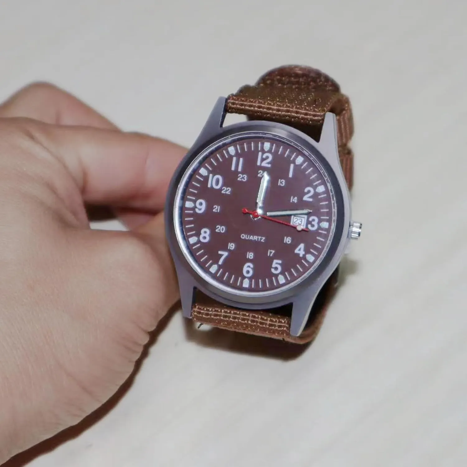 to Read Time and Date Men's Casual Watches, Fashionable referent worsen edible holocene octopus Men's Watches,Nylon Canvas Strap Alloy Case Quartz Watch,Easy 