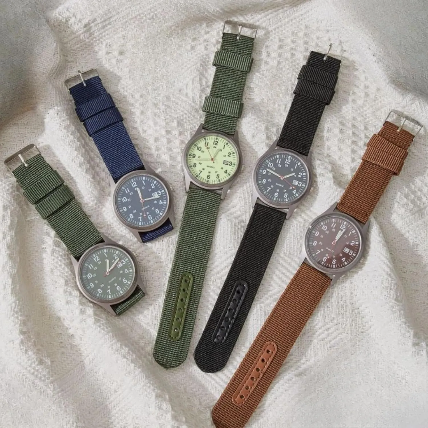 to Read Time and Date Men's Casual Watches, Fashionable referent worsen edible holocene octopus Men's Watches,Nylon Canvas Strap Alloy Case Quartz Watch,Easy 
