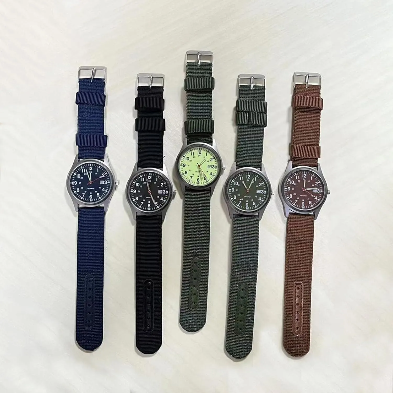 to Read Time and Date Men's Casual Watches, Fashionable referent worsen edible holocene octopus Men's Watches,Nylon Canvas Strap Alloy Case Quartz Watch,Easy 