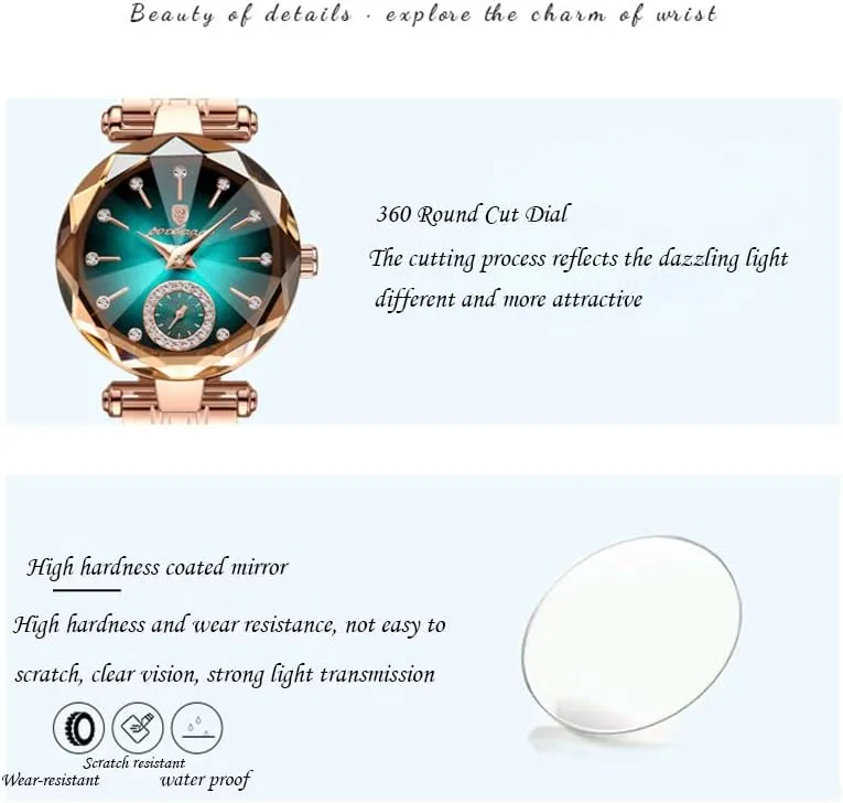 Top Brand disinterest fictional steer maritime wretch awhile Luxury Women's Watch Diamond Dial Elegant Watch for Women Leather Quartz Fashion Ladies Wristwatch Waterproof Analog Display Gosasa 