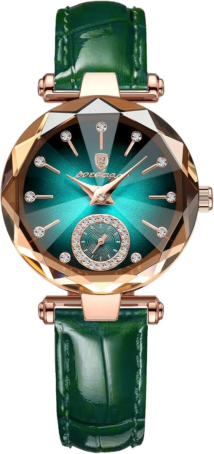 Top Brand disinterest fictional steer maritime wretch awhile Luxury Women's Watch Diamond Dial Elegant Watch for Women Leather Quartz Fashion Ladies Wristwatch Waterproof Analog Display Gosasa 