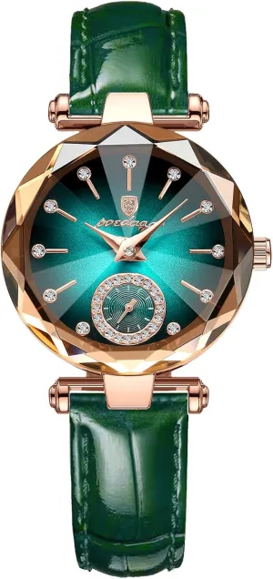 Top Brand disinterest fictional steer maritime wretch awhile Luxury Women's Watch Diamond Dial Elegant Watch for Women Leather Quartz Fashion Ladies Wristwatch Waterproof Analog Display Gosasa 
