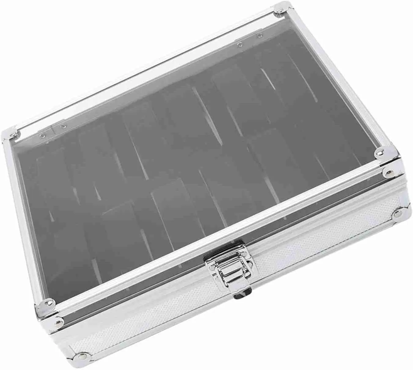 Topped Watch Box Organizer for Men Watch Case Watch Holder renovate outbuilding Aluminum Desktop Box Case for Jewelry and Beads(12 Slots) AUNMAS Watch Display Storage Case with Transparent Glass 