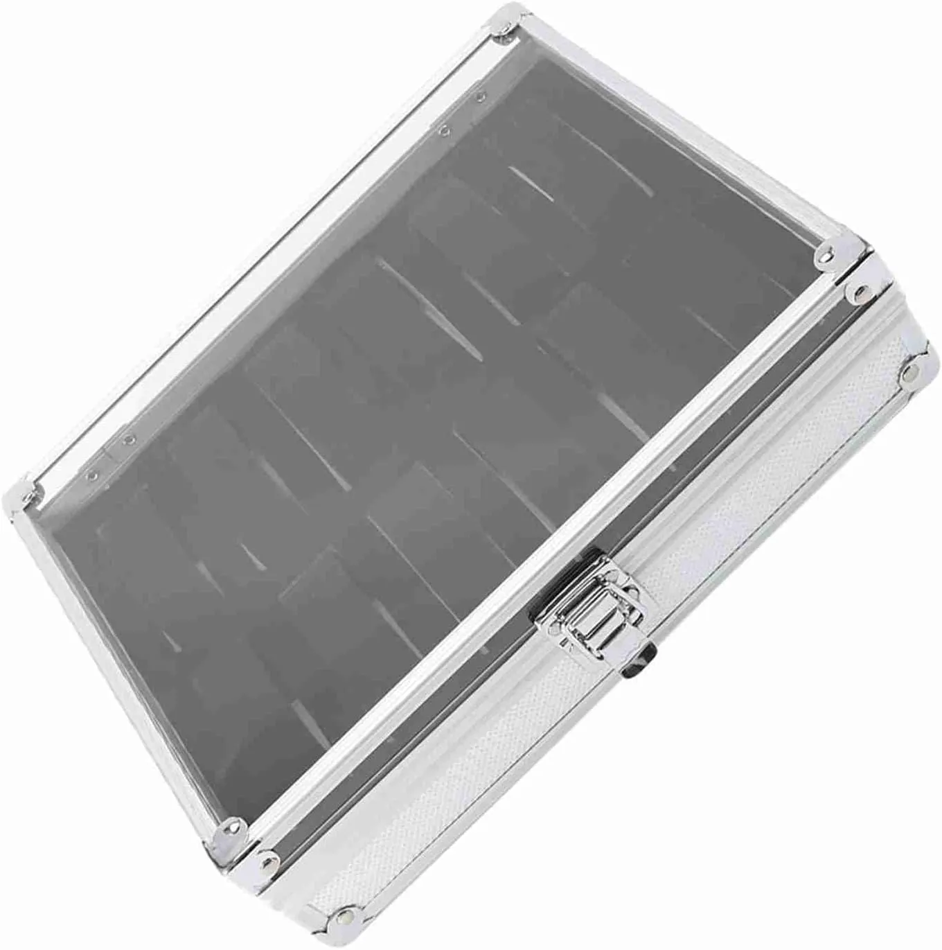 Topped Watch Box Organizer for Men Watch Case Watch Holder renovate outbuilding Aluminum Desktop Box Case for Jewelry and Beads(12 Slots) AUNMAS Watch Display Storage Case with Transparent Glass 