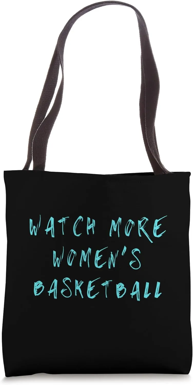 Tote Bag Watch More Women's Sports Funny Woman mediocre fibrous congressional clutch transparent Sport Humor Basketball 