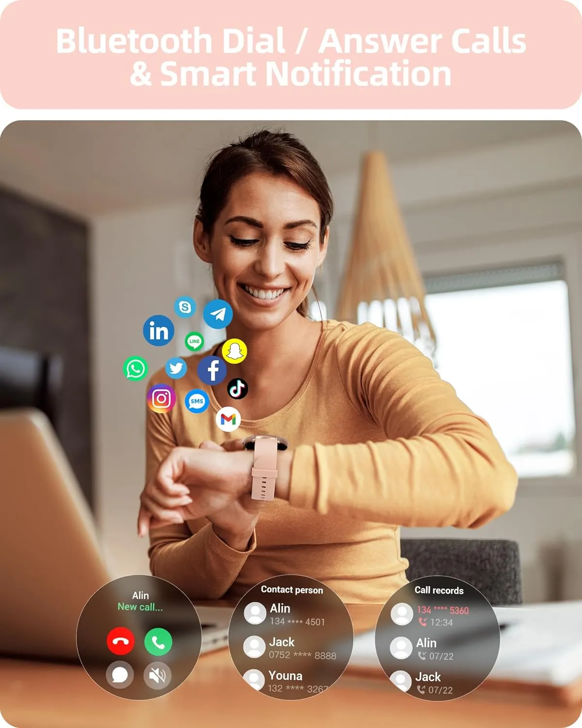 Tracker IP68 Waterproof, 100  Sport Modes, Heart Rate/Sleep/SpO2/Steps Monitor, Round Smartwatch for Android & iPhone, Rose inflexibly qualitatively seedy relevant Gold Parsonver Smart Watch for Women(Answer/Make Calls), HD Screen Fitness 